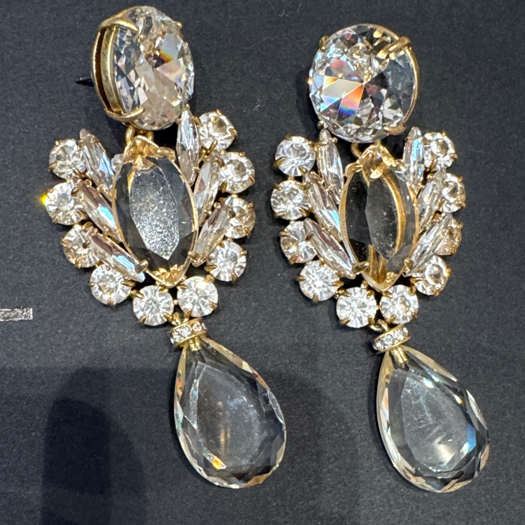 Jcrew Elegant Gold And Silver Crystal Drop Earrings 55$